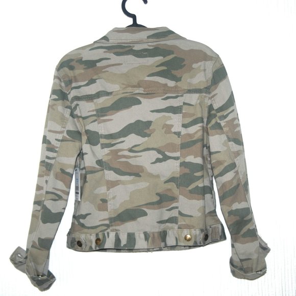 NWT TIME AND TUE Camouflage Military Denim Jacket - Picture 6 of 6